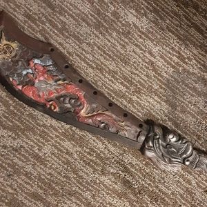 Hand carved wooden gragon emporer sword